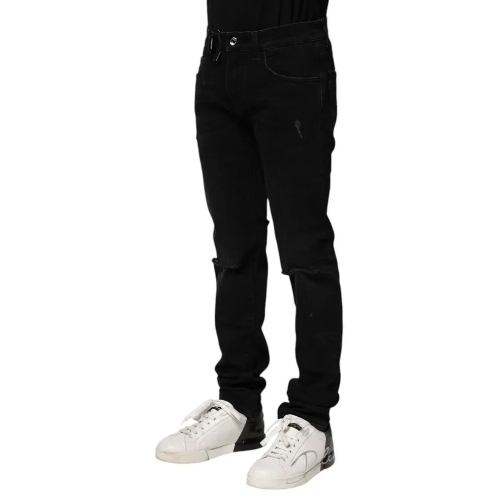 Dolce & Gabbana Black Cotton Skinny Denim Jeans - Picture 3 of 8